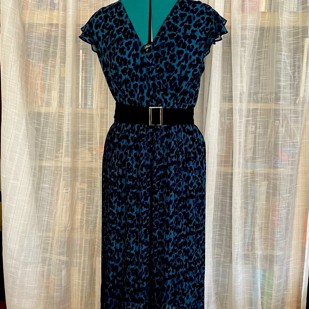 Banana Republic blue animal print dress